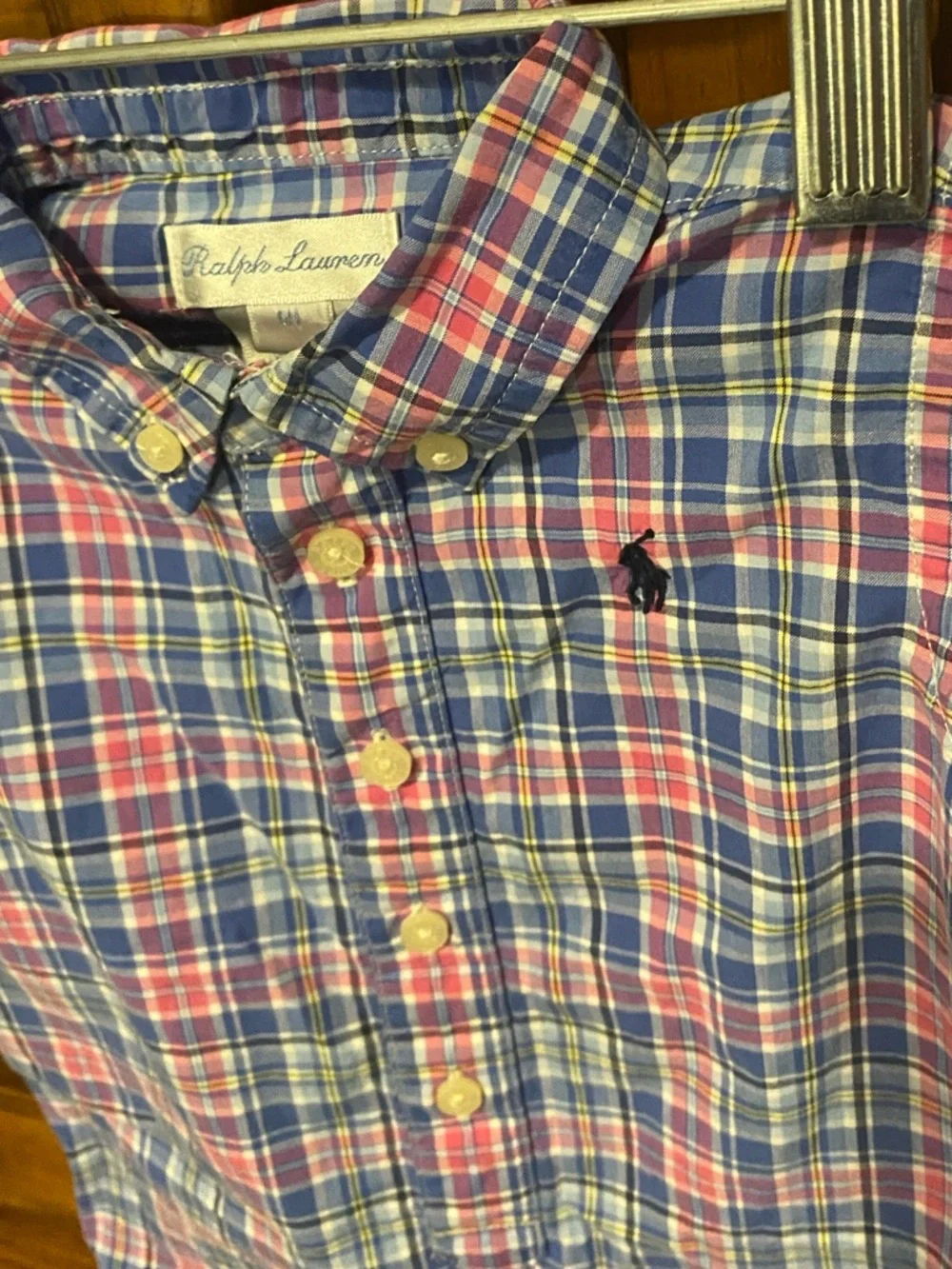Ralph Lauren Baby Boy Plaid Short Sleeve Shortall Romper size 6 months